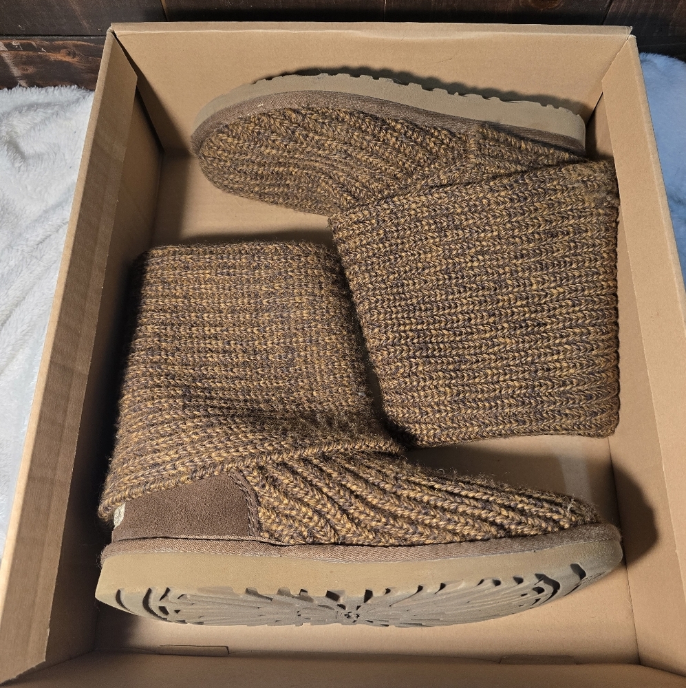 Cozy Brown UGG Knit Boots